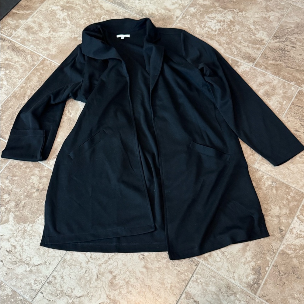 Black Open Front Cardigan